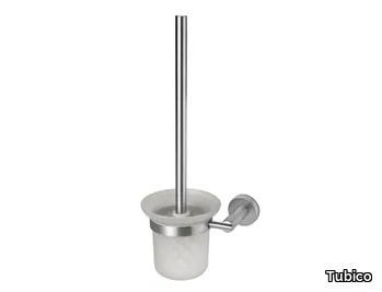 NILO - Wall-mounted Glass and Stainless Steel toilet brush _ Tubico