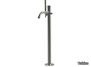 VOLGA - Stainless steel bathtub mixer with hand shower _ Tubico