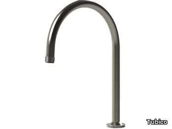 VOLGA - Deck-mounted stainless steel spout with aerator _ Tubico