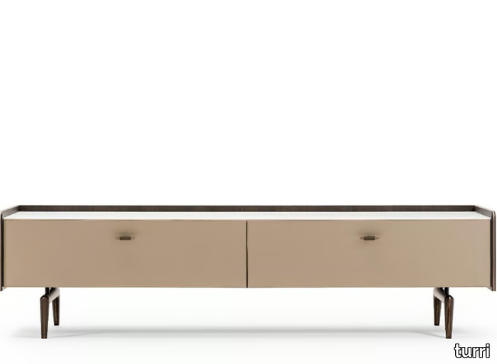 BLUES - Low wooden TV cabinet _ Turri