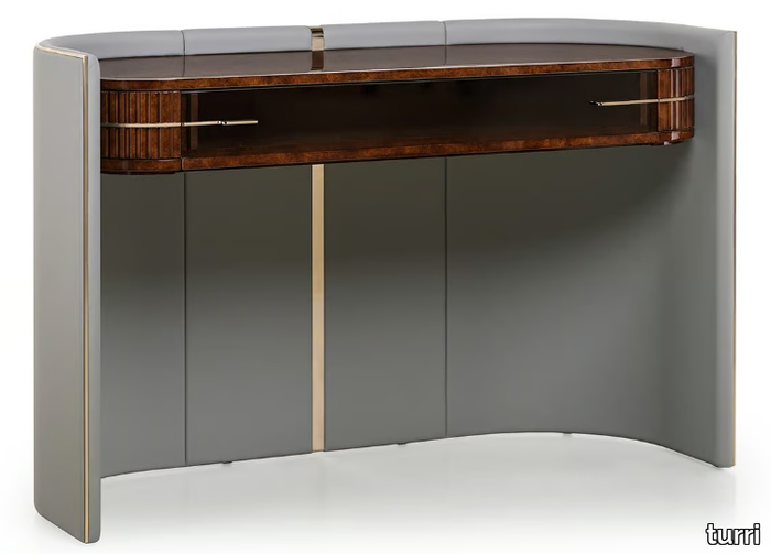 ECLIPSE - Rectangular leather console table _ Turri