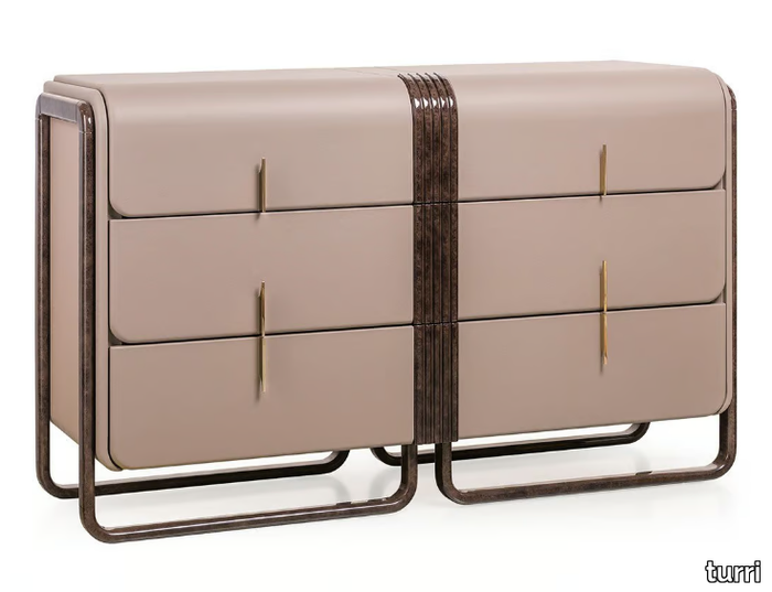 ECLIPSE - Leather chest of drawers _ Turri