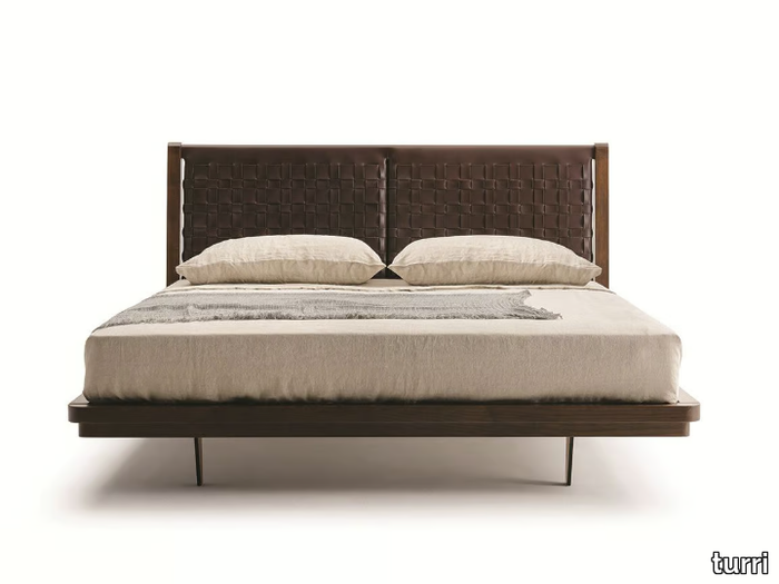 NET - Tanned leather double bed _ Turri