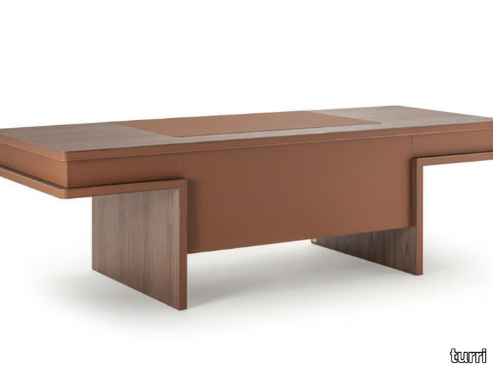 ECHO - Rectangular writing desk with drawers _ Turri