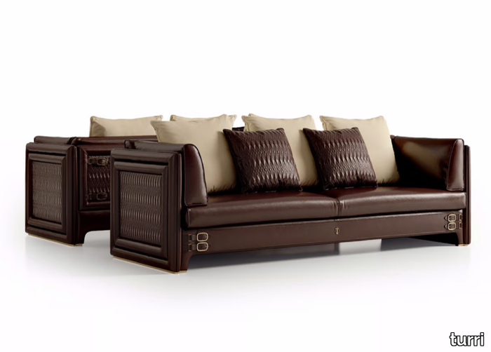 NUMERO TRE - 3 seater leather leisure sofa _ Turri