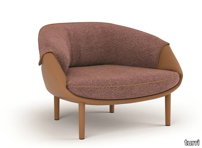 RIBAN - Fabric and leather armchair _ Turri