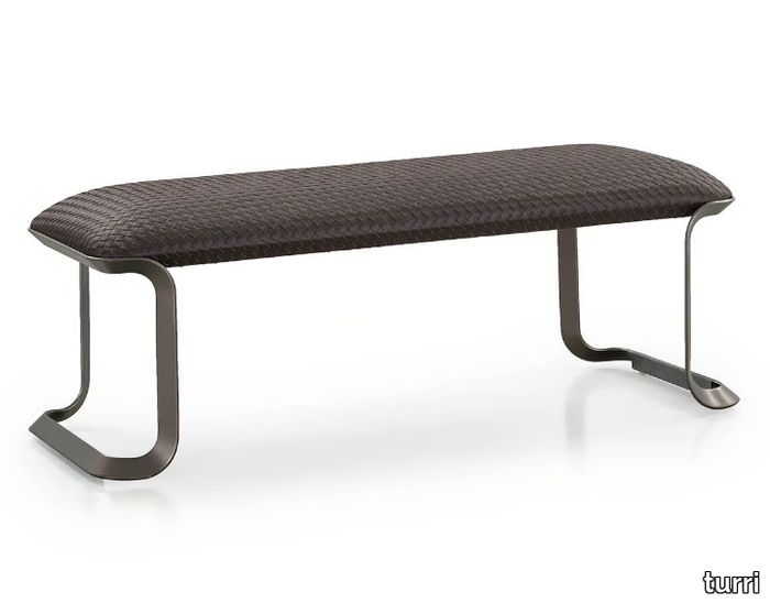 MILANO - Upholstered leather bench _ Turri