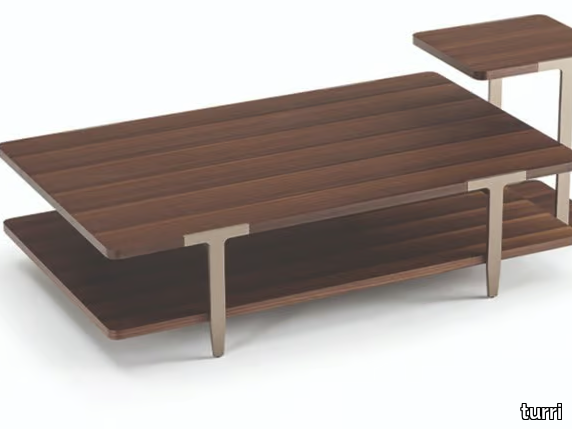 DOMUS - Low rectangular wooden coffee table _ Turri