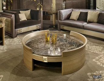 NUMERO TRE - Low round marble coffee table _ Turri