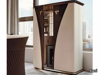 VOGUE - Leather and wood bar cabinet _ Turri