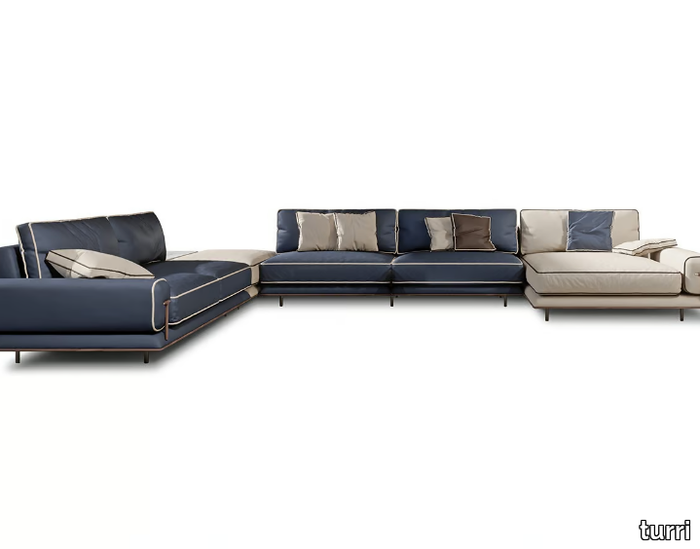 BLUES - Corner modular leather sofa _ Turri