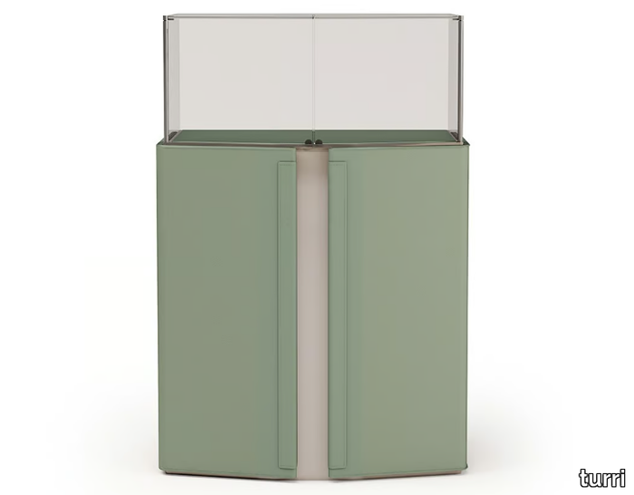 ZENIT - Highboard / display cabinet covered in leather _ Turri