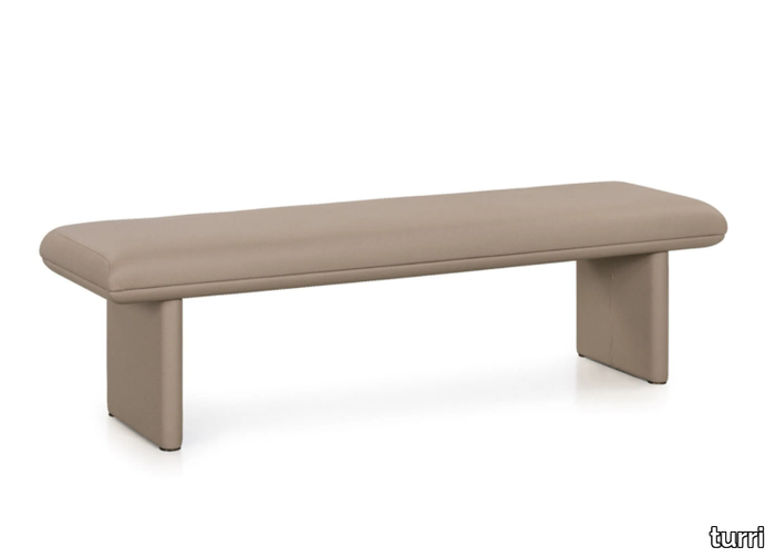 ZERO - Upholstered leather bench _ Turri