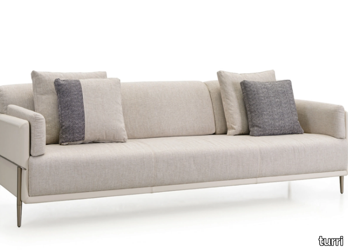 ZERO - Fabric and leather sofa _ Turri