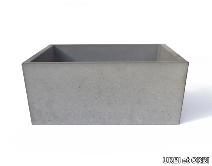 CONICIS 40 - Countertop square Concrete and cement-Based materials washbasin _ URBI et ORBI