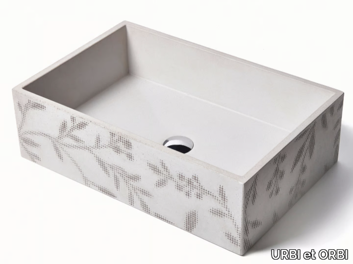 OMBRA - Countertop rectangular concrete washbasin _ URBI et ORBI