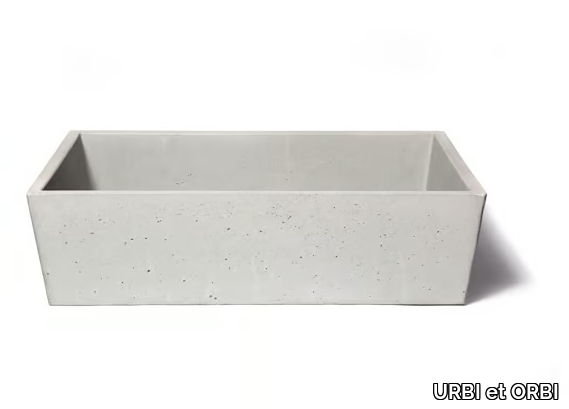 CONICIS 60 - Countertop rectangular Concrete and cement-Based materials washbasin _ URBI et ORBI