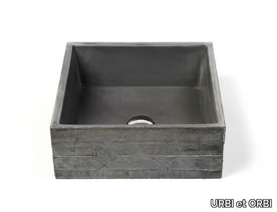 INVIVO 40 - Countertop square Concrete and cement-Based materials washbasin _ URBI et ORBI