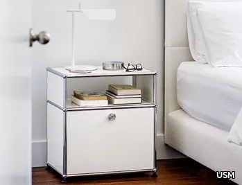 USM HALLER - Rectangular steel bedside table _ USM