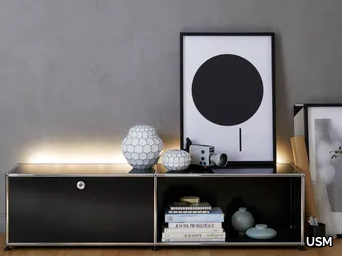 USM HALLER E - Metal sideboard with integrated lighting _ USM