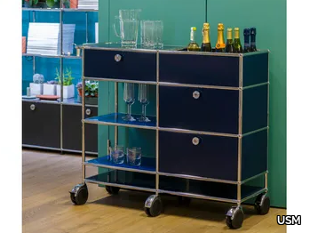 USM HALLER SERVING CART - Metal trolley with drawers _ USM