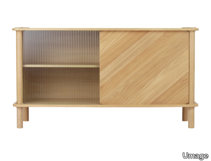 ITALIC - Oak sideboard with sliding doors _ Umage