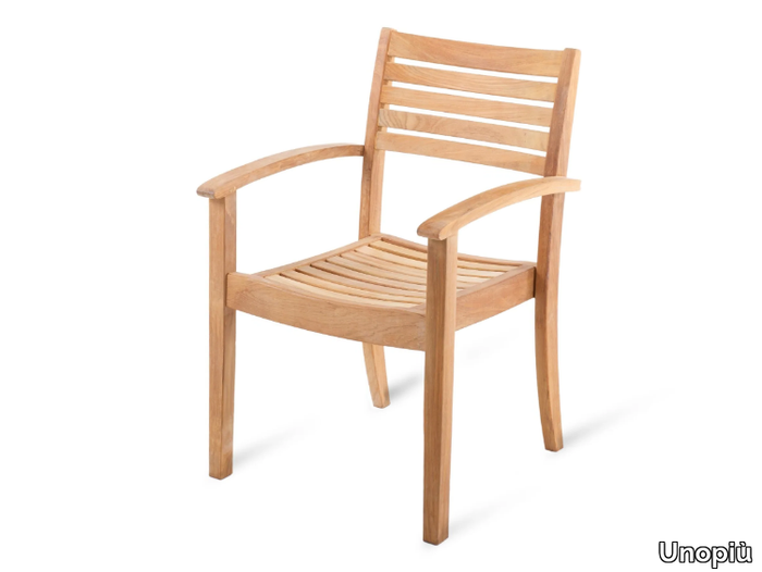 CHELSEA - Stackable teak chair with armrests _ Unopiù