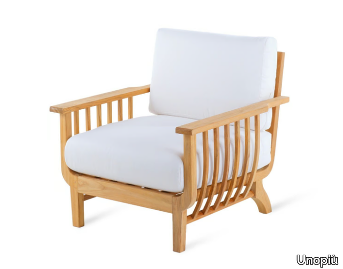 CHELSEA - Garden armchair in teak and acrylic fabric _ Unopiù