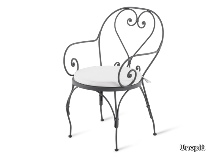 AURORA - Iron garden chair with armrests _ Unopiù