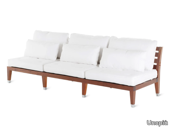 C'EST LA VIE - 3 seater garden sofa in mahogany and acrylic fabric _ Unopiù