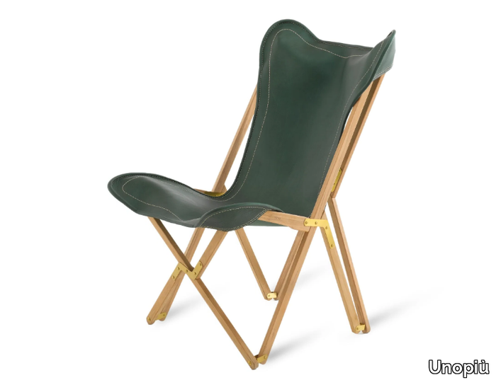 CHELSEA - Folding armchair in teak and leather _ Unopiù