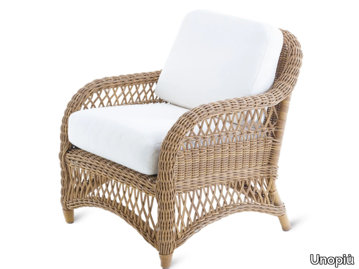 OLIMPIA - WaProLace® garden armchair with armrests _ Unopiù