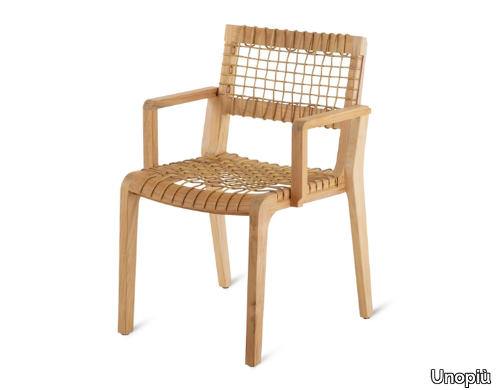 SYNTHESIS - Teak chair with armrests _ Unopiù