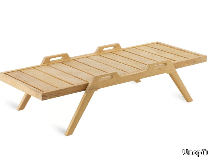 SYNTHESIS - Low stackable rectangular teak coffee table _ Unopiù