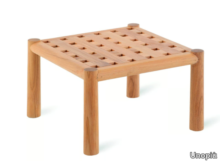 PEVERO - Square low teak garden side table _ Unopiù