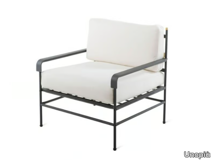 TOSCANA - Garden armchair in galvanized iron and acrylic fabric _ Unopiù