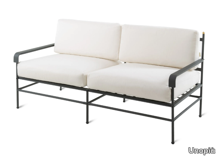 TOSCANA - Garden sofa in galvanized iron and acrylic fabric _ Unopiù