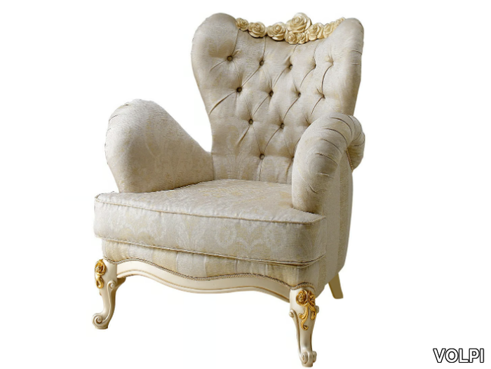 CAPRI - Tufted armchair with armrests _ VOLPI