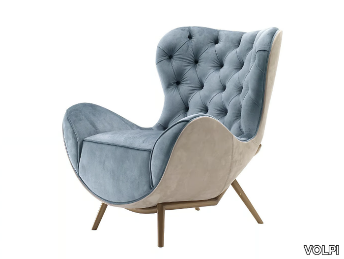 MARION - Wing tufted armchair with armrests _ VOLPI