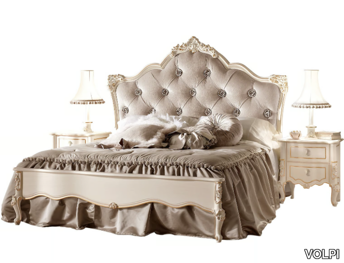 PERLA - Double bed with upholstered headboard _ VOLPI