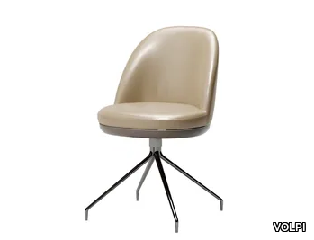 SABRINA - Swivel trestle-based leather chair _ VOLPI