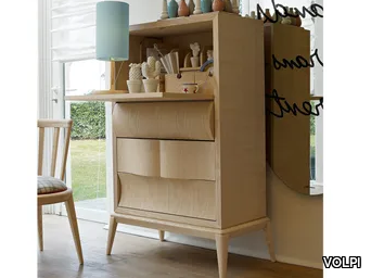 CONTEMPORARY LIVING - Wooden highboard with flap doors with drawers _ VOLPI