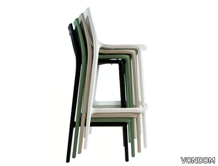 IBIZA - Stackable high polypropylene stool with back _ VONDOM