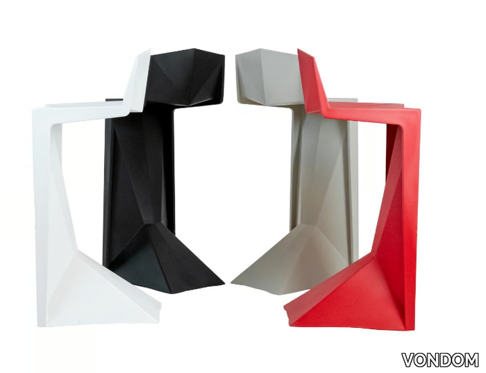 VOXEL - High polypropylene stool with back _ VONDOM