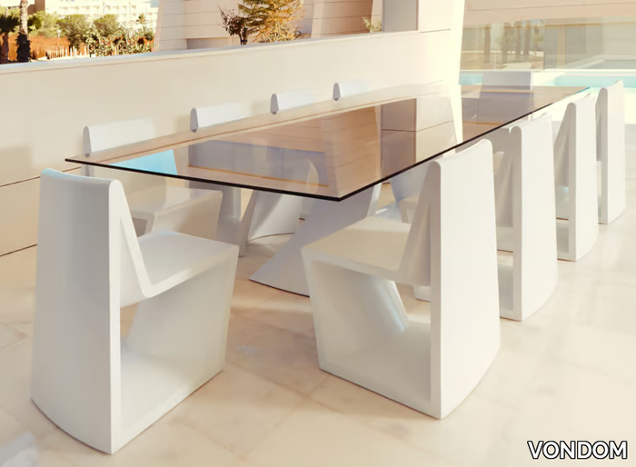 REST - Rectangular glass table _ VONDOM