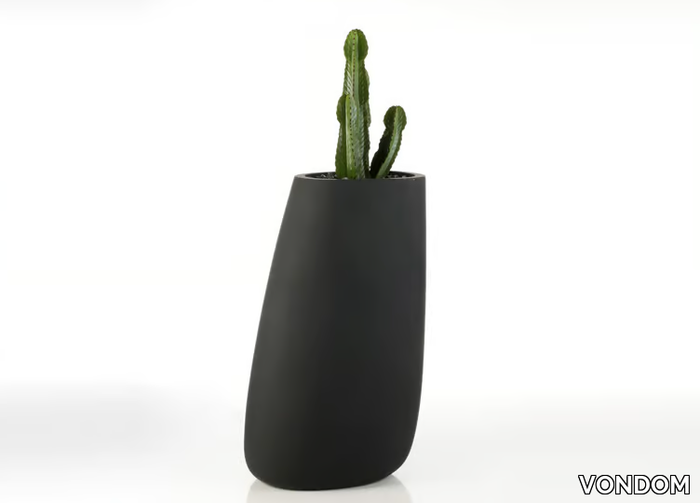 STONES 100 - Polyethylene garden vase with Light _ VONDOM