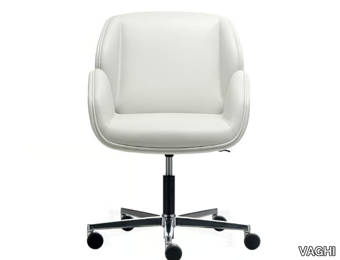 SUONI GUEST - Swivel upholstered easy chair with castors _ VAGHI