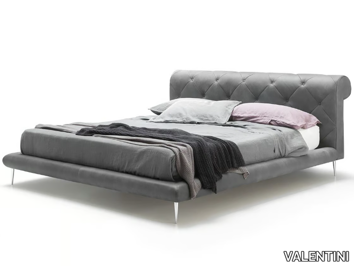 CLIFF - Upholstered leather bed _ VALENTINI