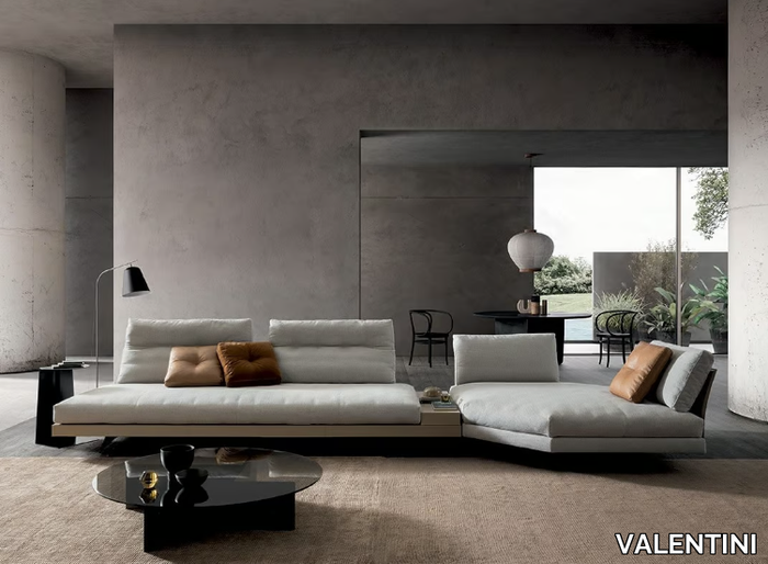 STONE - Corner sectional fabric sofa _ VALENTINI