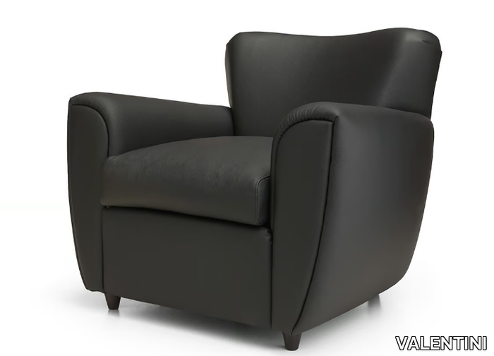 ESTER - Leather armchair with armrests _ VALENTINI